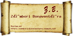 Zámbori Bonaventúra névjegykártya
